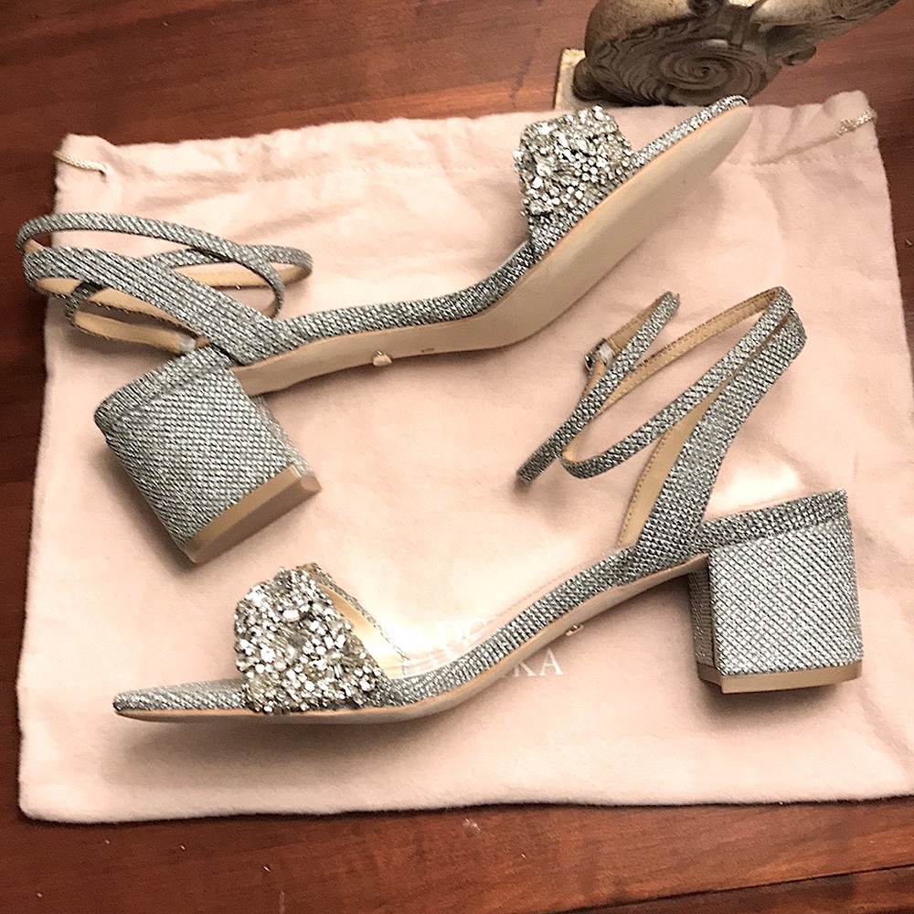 BADGLEY MISCHKA Crystal Embellished Evening Shoes